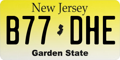 NJ license plate B77DHE