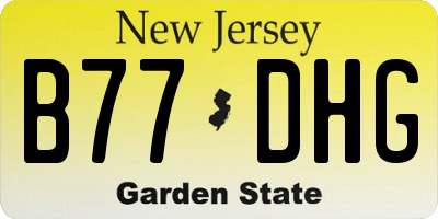 NJ license plate B77DHG