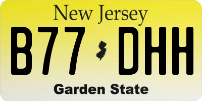 NJ license plate B77DHH