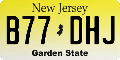 NJ license plate B77DHJ