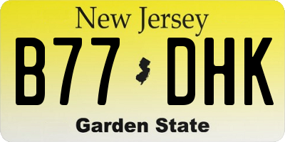 NJ license plate B77DHK