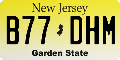 NJ license plate B77DHM