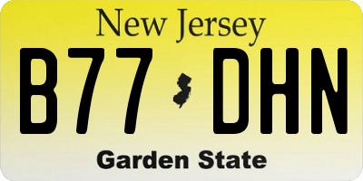 NJ license plate B77DHN