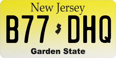 NJ license plate B77DHQ