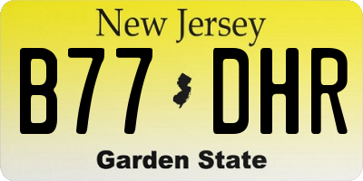 NJ license plate B77DHR