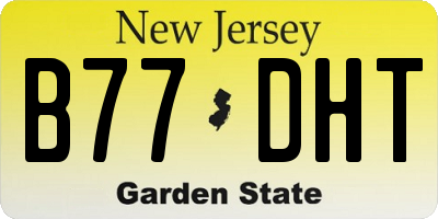 NJ license plate B77DHT