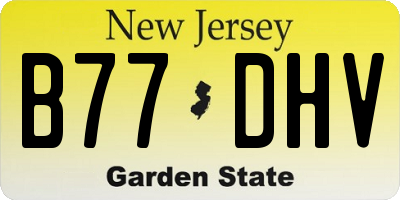 NJ license plate B77DHV
