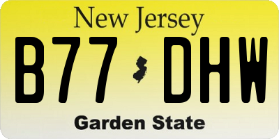 NJ license plate B77DHW