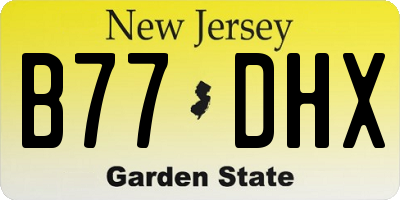 NJ license plate B77DHX