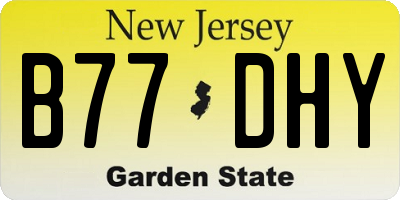 NJ license plate B77DHY