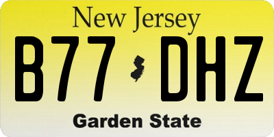 NJ license plate B77DHZ