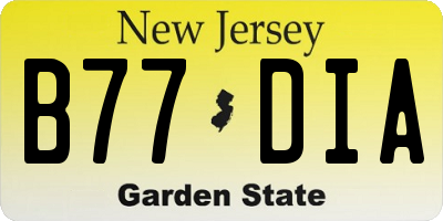 NJ license plate B77DIA