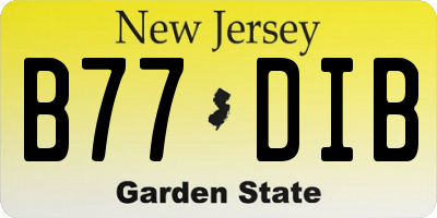 NJ license plate B77DIB