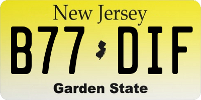NJ license plate B77DIF