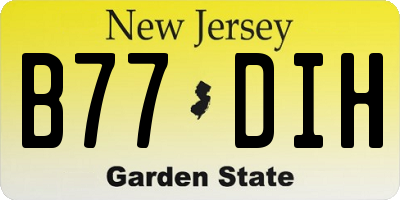 NJ license plate B77DIH