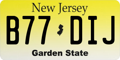 NJ license plate B77DIJ
