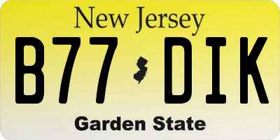 NJ license plate B77DIK