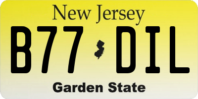 NJ license plate B77DIL