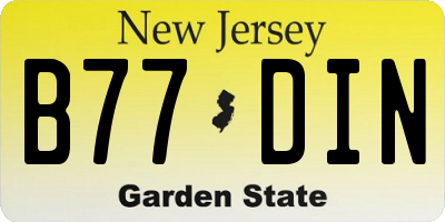 NJ license plate B77DIN
