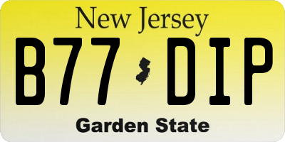 NJ license plate B77DIP