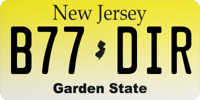 NJ license plate B77DIR