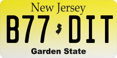 NJ license plate B77DIT