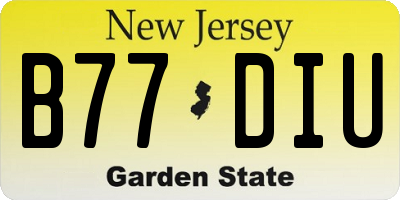 NJ license plate B77DIU