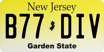 NJ license plate B77DIV