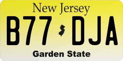 NJ license plate B77DJA