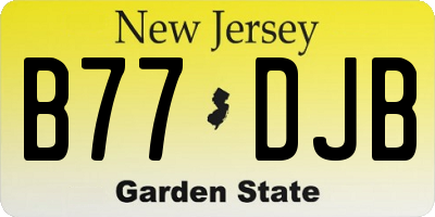 NJ license plate B77DJB