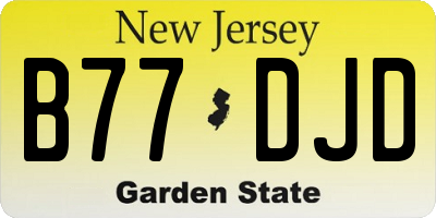 NJ license plate B77DJD