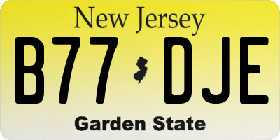 NJ license plate B77DJE