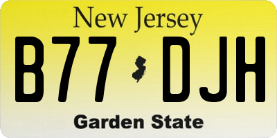 NJ license plate B77DJH