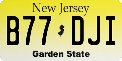 NJ license plate B77DJI