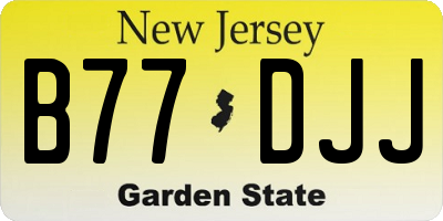 NJ license plate B77DJJ