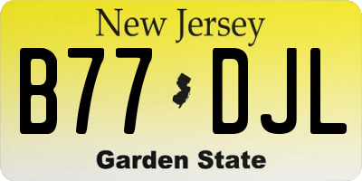NJ license plate B77DJL