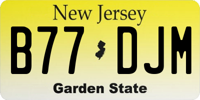 NJ license plate B77DJM