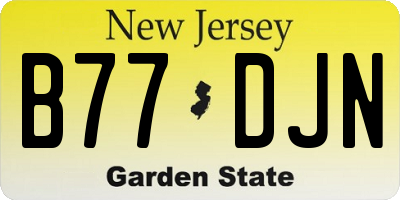 NJ license plate B77DJN