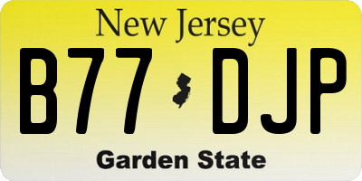 NJ license plate B77DJP