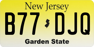 NJ license plate B77DJQ