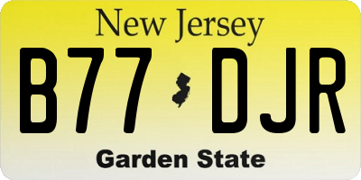 NJ license plate B77DJR