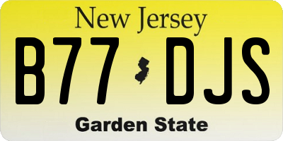 NJ license plate B77DJS