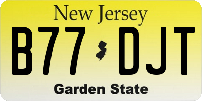 NJ license plate B77DJT
