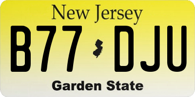 NJ license plate B77DJU