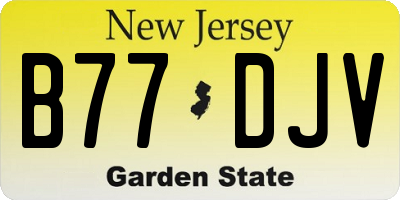 NJ license plate B77DJV