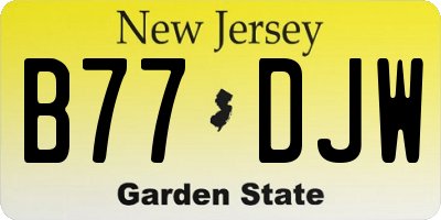 NJ license plate B77DJW