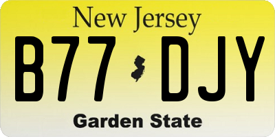 NJ license plate B77DJY