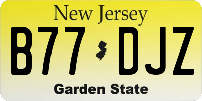 NJ license plate B77DJZ