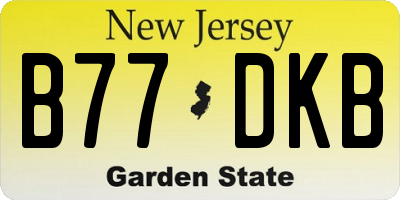 NJ license plate B77DKB