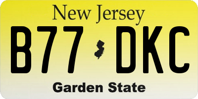 NJ license plate B77DKC